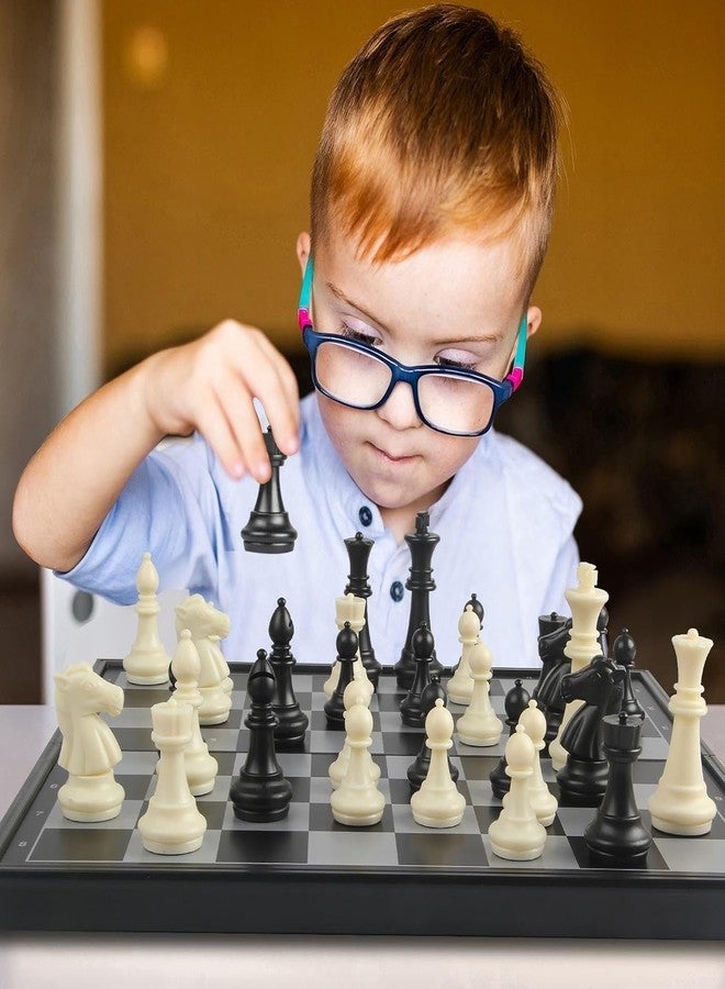 GREEVA Magnetic Chessboard Game Set for Kids Travel Portable Case Chess Set with Folding Educational Chess Board 2 Players Travel Toys for Kids and Adults (Black and White-20.5 * 20.5cm) (Small) - Image 5